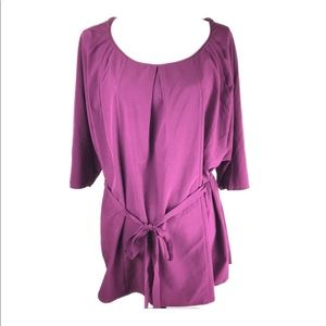LOGO Lori Goldstein large Wine Purple Blouse
